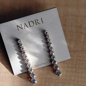 Nadri Gold Crystal Dangle Earrings